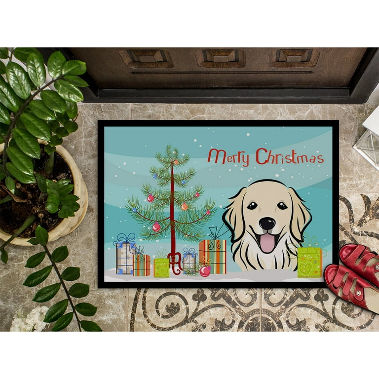 Golden retriever christmas doormat discount