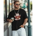thumbnail image 3 of Men's T-Shirt Lucky Cat Animal Short Sleeve Casual Tee Classic Crew Neck T-Shirt for Men, 2XL, 3 of 7