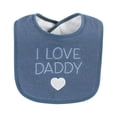 thumbnail image 3 of Hudson Baby I Love Daddy Baby Boy Machine Washable and Absorbent Cotton Baby Bib, Blue 3 Pack, 3 of 5