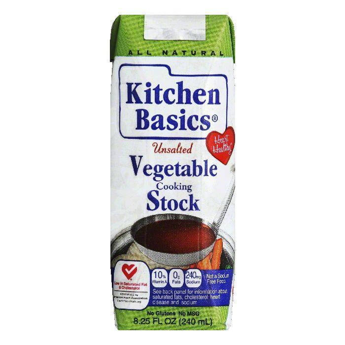 Kitchen Basics Unsalted Vegetable Cooking Stock, 8.25 Oz (Pack of 12