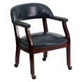 thumbnail image 1 of Navy Vinyl Luxurious Conference Chair with Accent Nail Trim and Casters, 1 of 9
