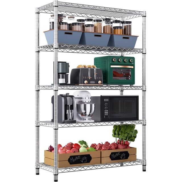 Storage Shelves Wire Shelving Heavy Duty Metal Storage Shelving Unit Adjustable Garage Shelving Rack Pantry Kitchen
