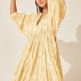 thumbnail image 5 of yocbz Wedding Guest Dresses for Women Womens 2025 Fall Dress Long Long Sleeve Ribbed Knit Casual Lightweight Mini Sweater Dress Yellow,Size for M, 5 of 7