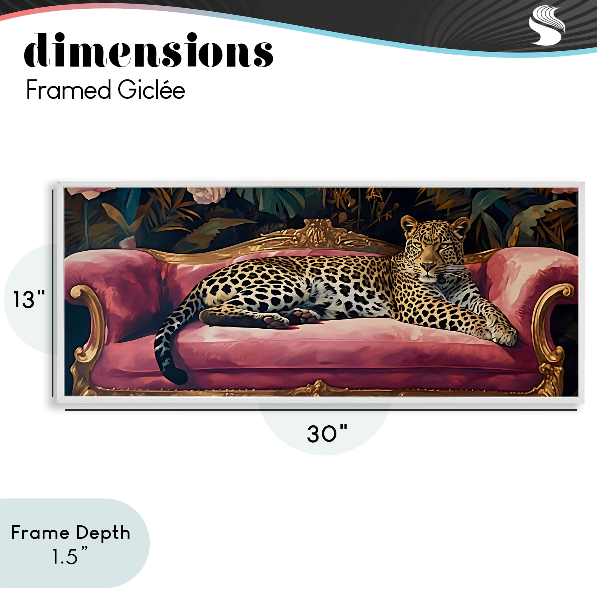 Stupell Industries Regal Relaxation Leopard on Pink White Framed Giclee Art, design by Creative Studio