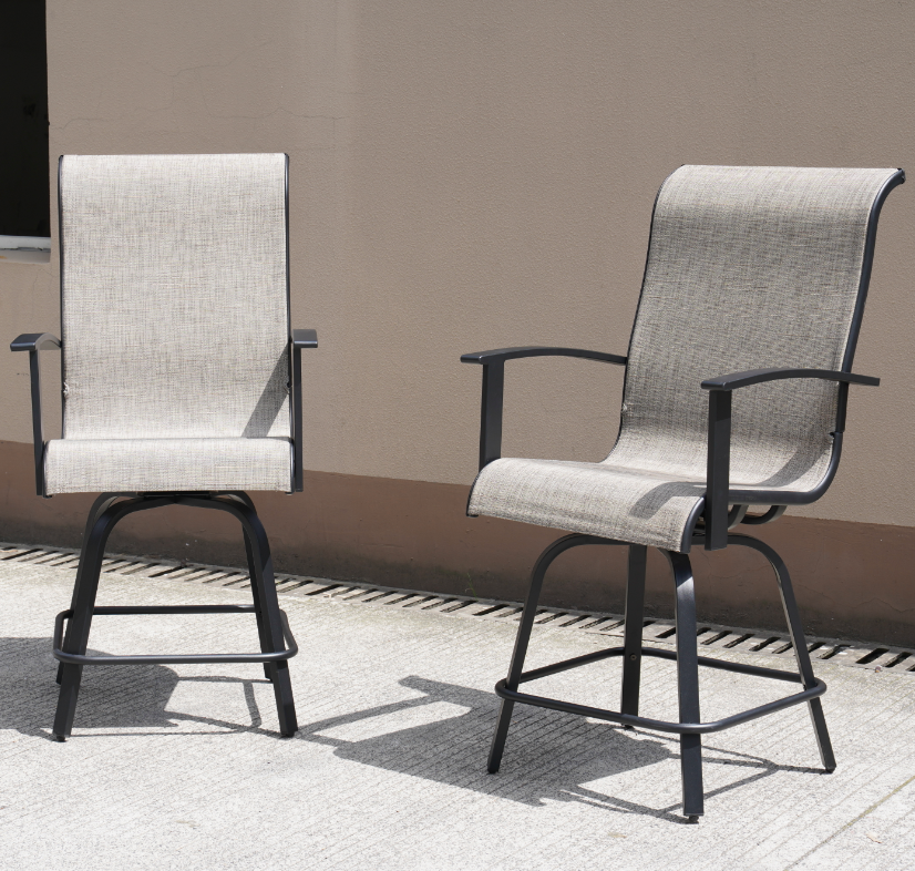 Grand patio Counter Height Outdoor Swivel Bar Stools Set of 2, AllWeather Steel Frame Patio Bar