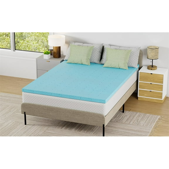 Dkelincs 2 inch Cooling Memory Foam Mattress Topper, Gel Infused Soft Mattress Topper for Back Pain Pressure Relief, Ventilated, CertiPUR-US Certified, Full Size