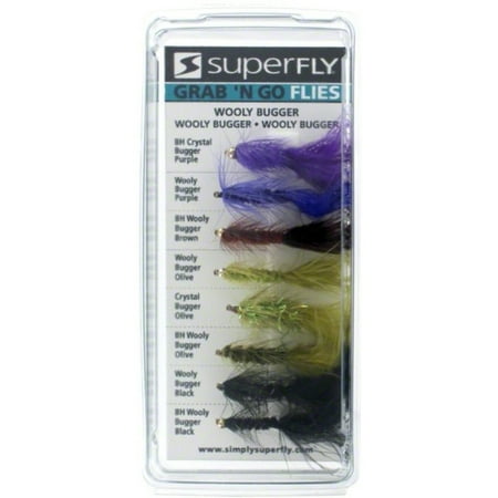 Superfly FLYAST-52P-US Grab N Go Wooly Bugger Fly Asst 8/pk (Best Hackle For Wooly Buggers)