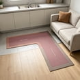 thumbnail image 4 of L Shaped Kitchen Mat, Non-Slip Absorbent Floor Rug for Sink Counter, Corner Bathroom Mat with Memory Foam Cushion, Pink, by Zovey, 4 of 6