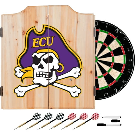 NCAA East Carolina University Dart Cabinet - Includes Darts and Board