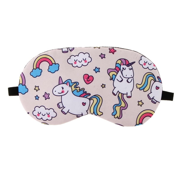 Cubierta Venda Ligera Niños Adultos Yuyangstore Unicornio Máscara de Ojo de Seda Rosa Claro