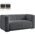 thumbnail image 3 of Meridian Furniture Ravish Grey Velvet Loveseat, 3 of 16