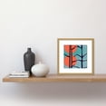 thumbnail image 2 of Dark Tree Outline Modern Pattern Detail With Two Suns Coral And Teal Square Wooden Framed Wall Art Print Picture 8X8 Inch, 2 of 4