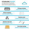 thumbnail image 5 of KBFmore Tight Radius 31 inch 16 Gauge Single Bowl Undermount Kitchen Sink with 5 PCs Accessories, 5 of 10