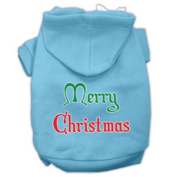 mirage 62-25-11 xsbbl merry christmas screen print pet hoodie baby blue - xs