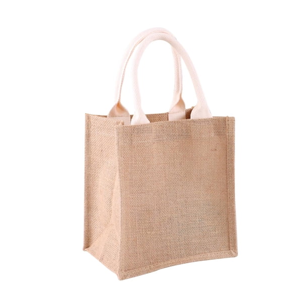 Bolsa de arpillera, bolsa de supermercado, impermeable, multifunción, de lona, para regalo, para manualidades. 21cmx23cmx15cm