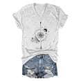 thumbnail image 4 of Women Summer Tops Ladies Fashion Loose V Neck T Shirt Small Pocket Shirts Elegant Women Long Sleeve Fall Tops Outdoor Xx Womens Womens Athletic Long Sleeve Shirts Cute Fall for Lady Running White 2XL, 4 of 4