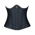 thumbnail image 3 of Daisy Corsets Top Drawer Denim Black Steel Boned Underbust Corset w/Zipper~3X / Denim, 3 of 3