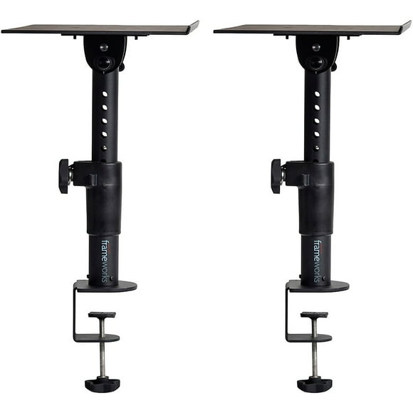 Gator Frameworks Desktop Clamp-On Studio Monitor and Speaker Stand - Set of 2 (GFWSPKSTMNDSKCMP)