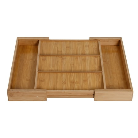 Honey-Can-Do - Adjustable Bamboo Drawer Organizer with 5 Compartments - Natural