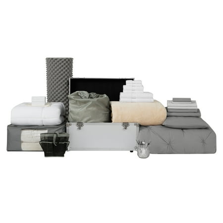- Ultimate College Dorm Supplies Pack - Twin XL - Pin Tuck Alloy Color Set