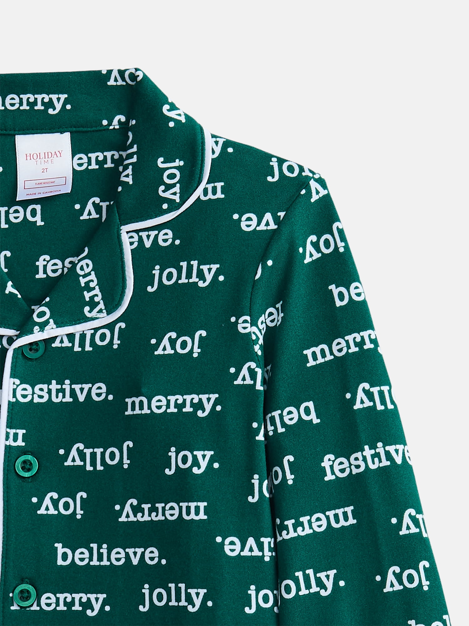 Holiday Time Matching Family Sleepwear Unisex Toddler Top and Pants Set, 2-Piece, Sizes 2T-5T