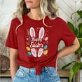 thumbnail image 2 of AGWOLF Easter Shirt Women 2025 Easter Eggs Happy Easter Print Tshirts Short Sleeves Crewneck Shirt for Teen Girl Easter Teacher Shirt Easter Bunny Shirt Women, 2 of 6