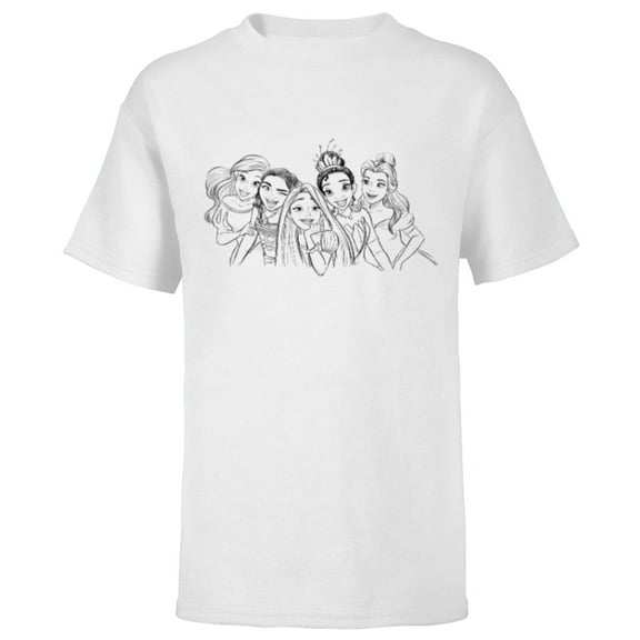 Disney Princess Royal Pals Coloring Book - Short Sleeve T-Shirt for Kids - Customized-White