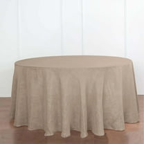 Efavormart 120" Taupe Premium Faux Linen Round Tablecloth | Textured Wrinkle Free Tablecloth
