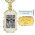 thumbnail image 3 of Call Of God Stainless Steel or 18k Gold Premium Swivel Dog Tag Keychain, 3 of 10