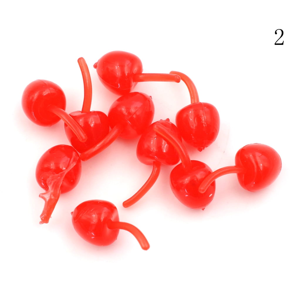 MageCrux Kawaii PVC Fake Cherry Artificial Fruit Plastic Mini Cherry