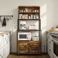 thumbnail image 4 of 5-Tier Kitchen Bakers Rack with Power Outlet, Industrial Microwave Oven Stand with Shelves, Kitchen Utility Storage Shelf with Cabinet, Standing Kitchen Storage Rack, Rustic Brown, 4 of 7
