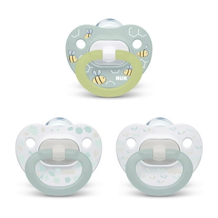 NUK Orthodontic Pacifiers, 3 Pack, 0-6 Months, Unisex