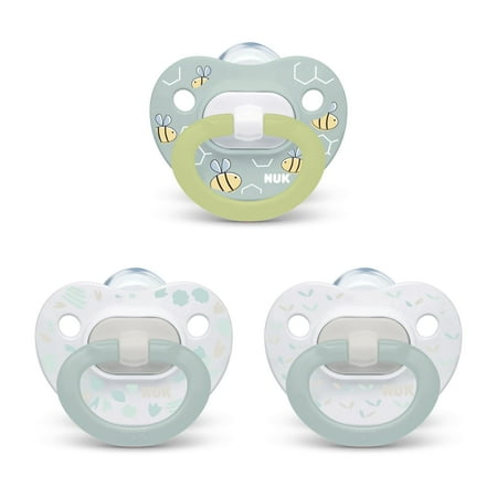 NUK Orthodontic Pacifiers, 3 Pack, 0-6 Months, Unisex