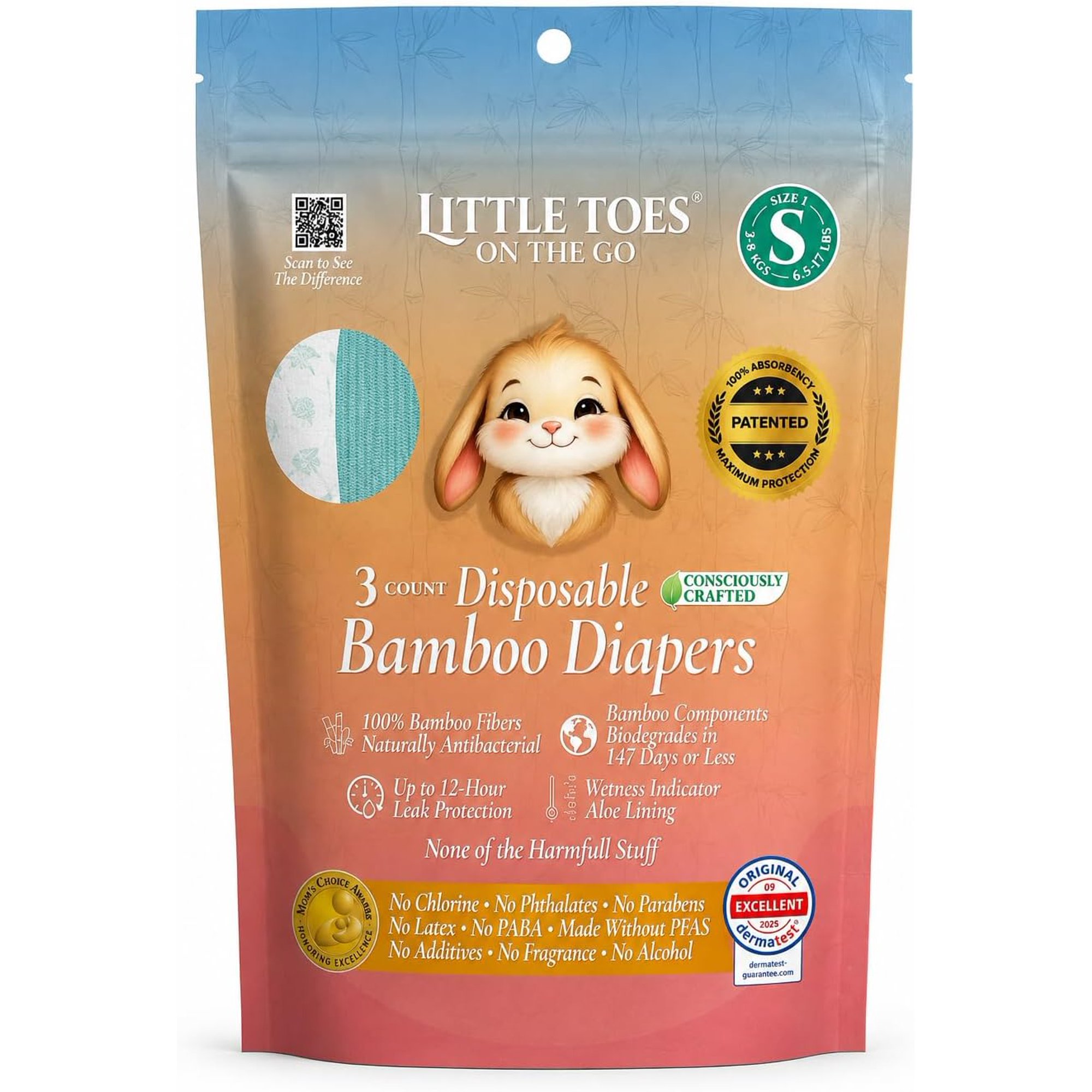 Little Toes Disposable Bamboo Diaper (Small)