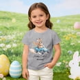 thumbnail image 5 of Boys' Girls' Easter Personalized Cartoon Rabbit Print Short Sleeve T Shirt Top Grey 2Y-3Y, 5 of 7