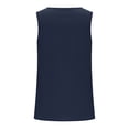 thumbnail image 5 of ALLLIST Tops for Women Trendy Blue Button Cotton and Linen Sleeveless Solid Crew Neck Tank Tops Tank XXL, 5 of 6