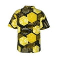 thumbnail image 3 of Goofa Geometric Pattern with Bee Hawaiian Shirt for Men, Unisex Summer Beach Casual Short Sleeve Button Down Shirts,Aloha Tropical Floral print shirt-Large, 3 of 9
