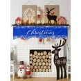 thumbnail image 3 of Merry Christmas Mantel Scarf Fireplace Decorations for Living Room, Winter Snowflake Xmas Aesthetic Blue Fireplace Mantel Scarf Cover Runner for Halloween/Thanksgiving/Christmas Decor 60"x17", 3 of 6