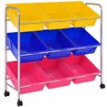 thumbnail image 3 of Costway Kids Toy Storage Shelf Organizer 9 Bins, Multi-colored Bin Cart Playroom, 3 of 5
