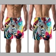 thumbnail image 3 of luoweisi Men's Beach Shorts Quick Dry Swim Trunks with Mesh Lining Zebra 2XL, 3 of 5