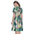 thumbnail image 2 of Bixox Robe d'Été à Manches Courtes pour Femmes Robe Ample Longueur Genou avec Poches-Flamant Rose, 2 of 7