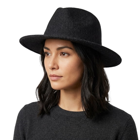 Classic Fedora Hat Wide Brim Felt Fashion Fedora for Hat for Travel Festival Concert Casual Outfits, Black