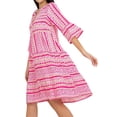 thumbnail image 3 of Womens Loose Fit V Neck Casual Short Dress Summer Flowy Mini Dress Beach 10996 Red XXL, 3 of 9