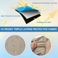 thumbnail image 4 of Unique Bargains Square Frame Bimini Top Storage Boot Cover with 2 Fixed Straps Boat Bimini Storage Bag Sun Resist Universal for 3 Bow 4 Bow 1 Set Beige 97 in, 4 of 7