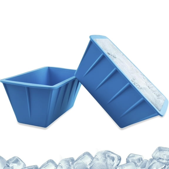 Ikoopy 2Pcs Extra Large Ice Mold 8lbs Ice Cube Maker 10×5.5×5 Inch Silicone Ice Block Maker Temperature Resistant Ice Cube Maker Cube Molds Dishwasher Safe Ice Bath Chiller for Home