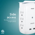 thumbnail image 3 of Protector contra sobretensiones Philips SPS6026WA/37 6 salidas 2-USB 450J, 3 of 6
