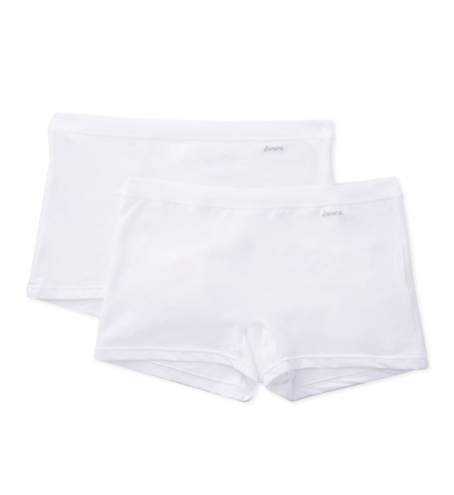 Women's Janira 31671 Essential Cotton Boyshort Panty - 2 Pack (White L ...