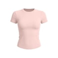 thumbnail image 6 of ZORYEVY Workout Womens Tops Thin Gym Basic Summer Slim Fit Womens Shirts Stretch Short Sleeve Casual Solid Color Crew Neck Tops, 6 of 6
