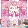 thumbnail image 1 of Globos de Cumpleaños,59pcs Decoracion Fiesta de Pared con Cortina Metálica,Banner Happy Birthday,Globos Rosa,Blanco y Morado, Confeti,Decoración de Cumpleaños Ideal para Niños,Mujer,Fiesta, 1 of 4