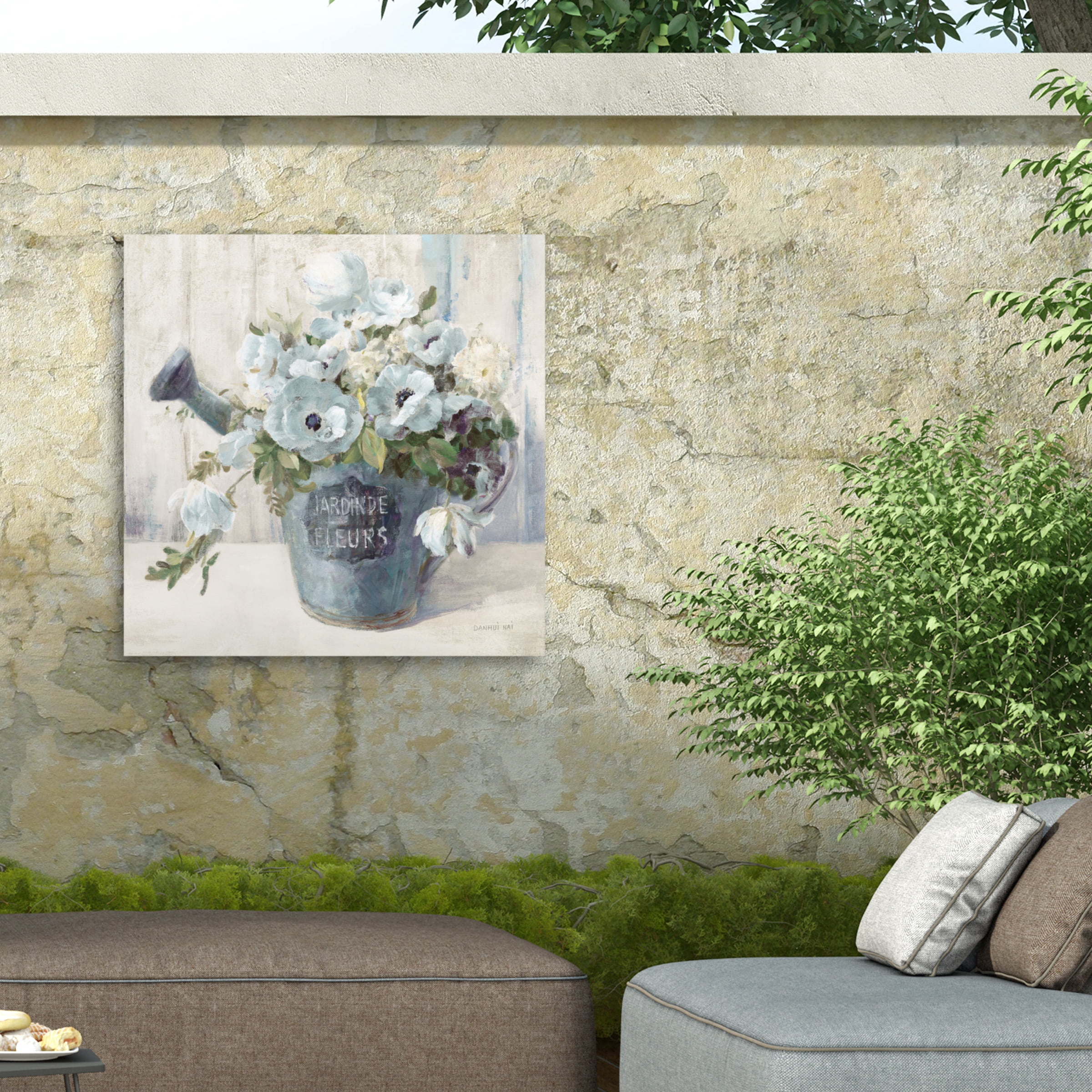 Danhui Nai 'Garden Blooms II Blue Crop' Outdoor Canvas 14x16